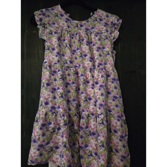 Jacqui E Dresses & Skirts - Jacquie The Label Purple Floral Lavender Flower Ruffle Babydoll‎ Dress Sz S